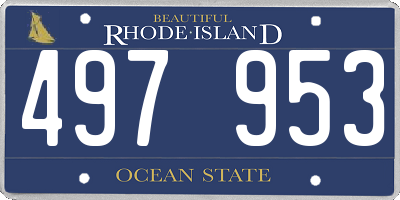 RI license plate 497953