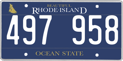 RI license plate 497958