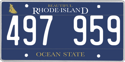 RI license plate 497959
