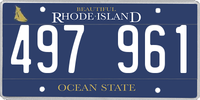 RI license plate 497961