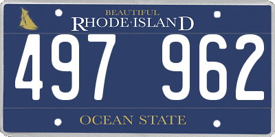 RI license plate 497962