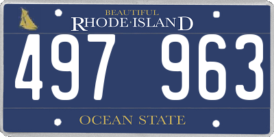 RI license plate 497963