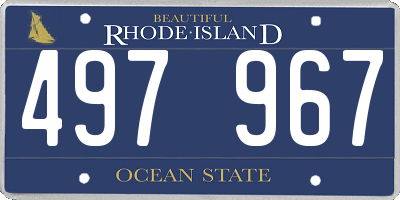 RI license plate 497967