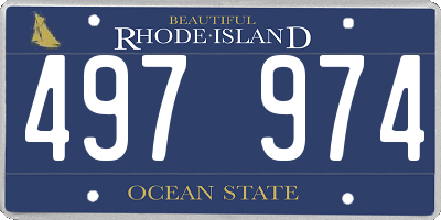 RI license plate 497974