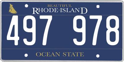 RI license plate 497978
