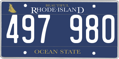 RI license plate 497980