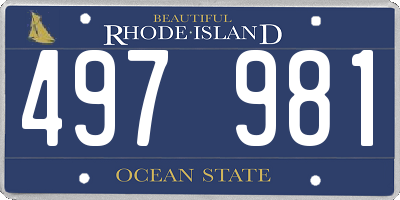 RI license plate 497981
