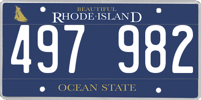 RI license plate 497982