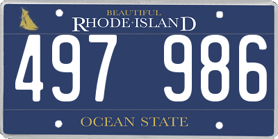 RI license plate 497986
