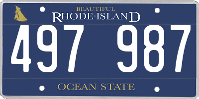 RI license plate 497987