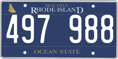 RI license plate 497988