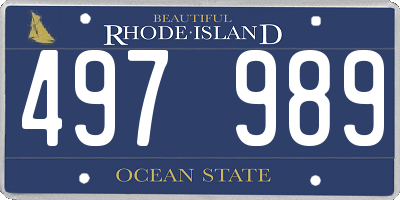 RI license plate 497989