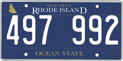 RI license plate 497992