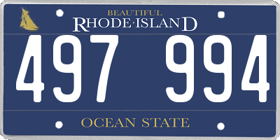 RI license plate 497994