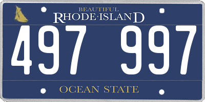 RI license plate 497997