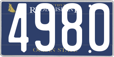 RI license plate 4980