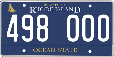 RI license plate 498000