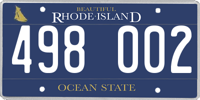 RI license plate 498002