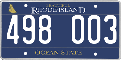 RI license plate 498003