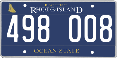 RI license plate 498008