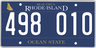 RI license plate 498010