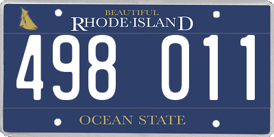 RI license plate 498011