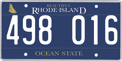 RI license plate 498016