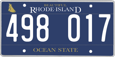 RI license plate 498017