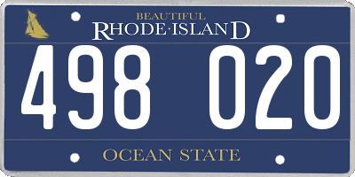 RI license plate 498020