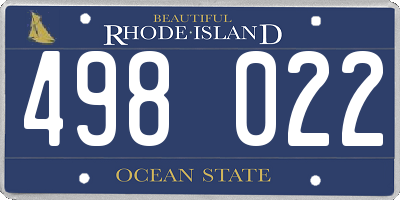 RI license plate 498022
