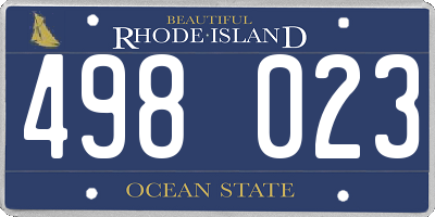 RI license plate 498023