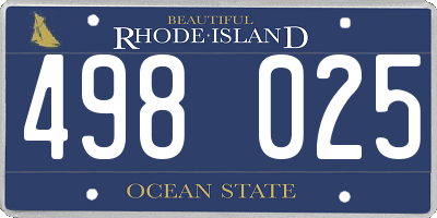 RI license plate 498025