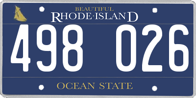 RI license plate 498026