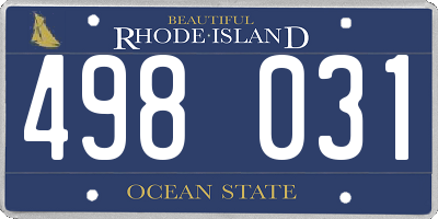 RI license plate 498031