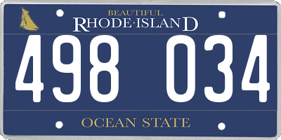 RI license plate 498034