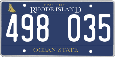 RI license plate 498035