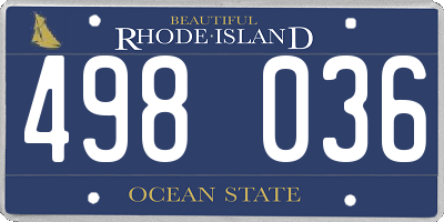 RI license plate 498036