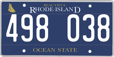RI license plate 498038