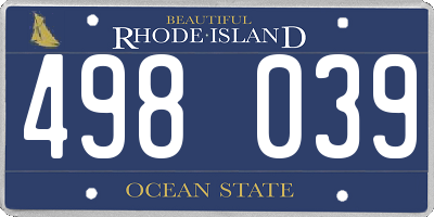 RI license plate 498039