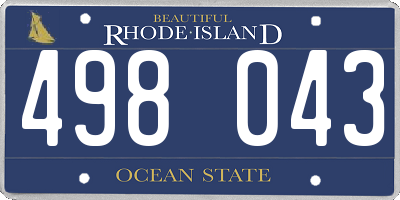 RI license plate 498043
