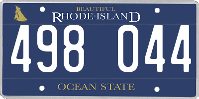 RI license plate 498044