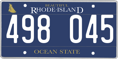 RI license plate 498045