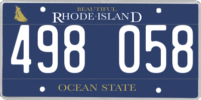 RI license plate 498058