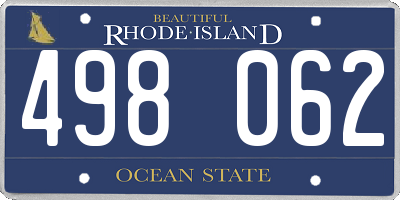 RI license plate 498062