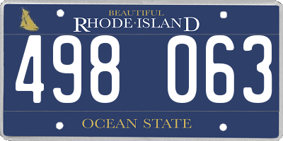 RI license plate 498063