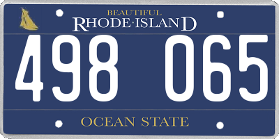 RI license plate 498065