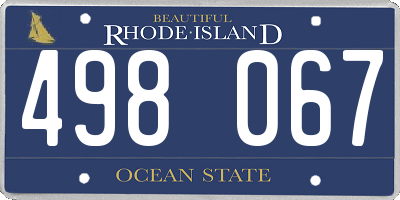 RI license plate 498067