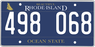 RI license plate 498068