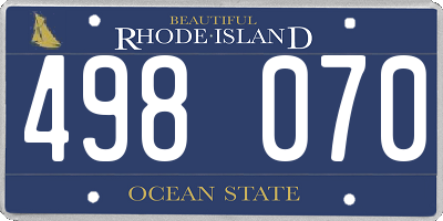 RI license plate 498070