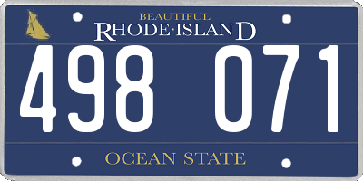 RI license plate 498071